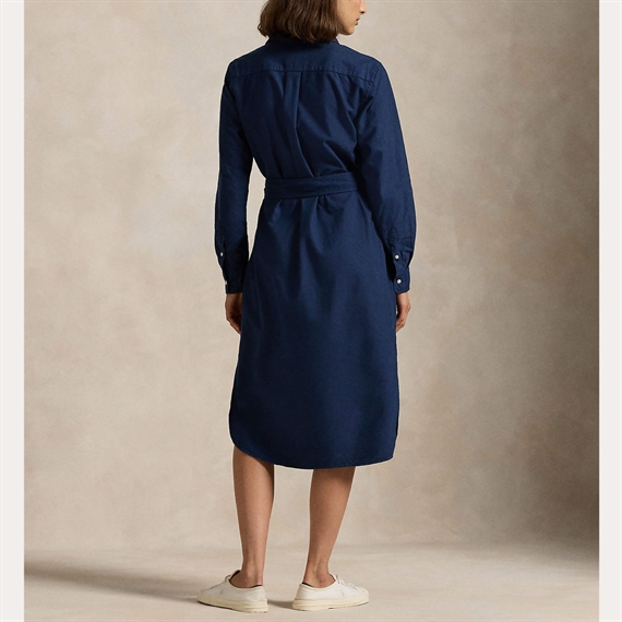 Polo Ralph Lauren Cotton Oxford Belted Skjortekjole, Summer Navy